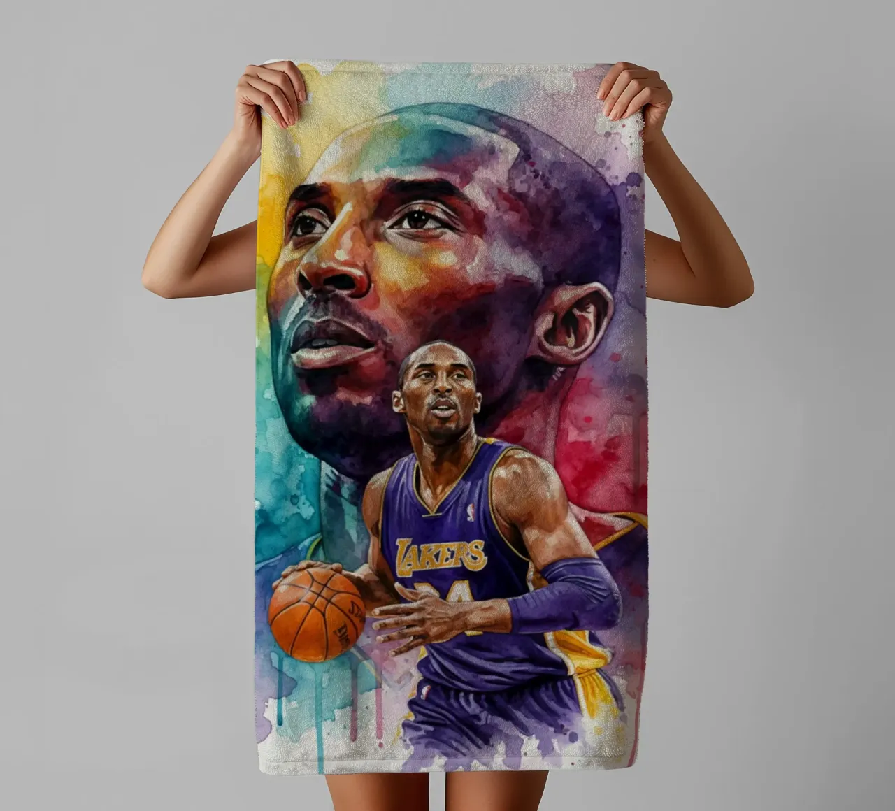 Kobe Bryant art abstrait coloré serviette de bain de Kalis
