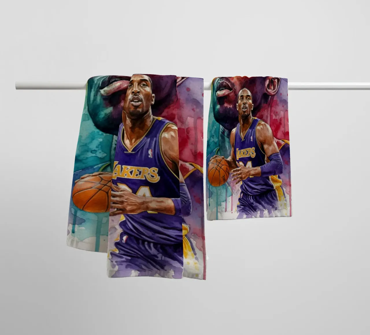 Kobe Bryant art abstrait coloré serviette de bain de Kalis