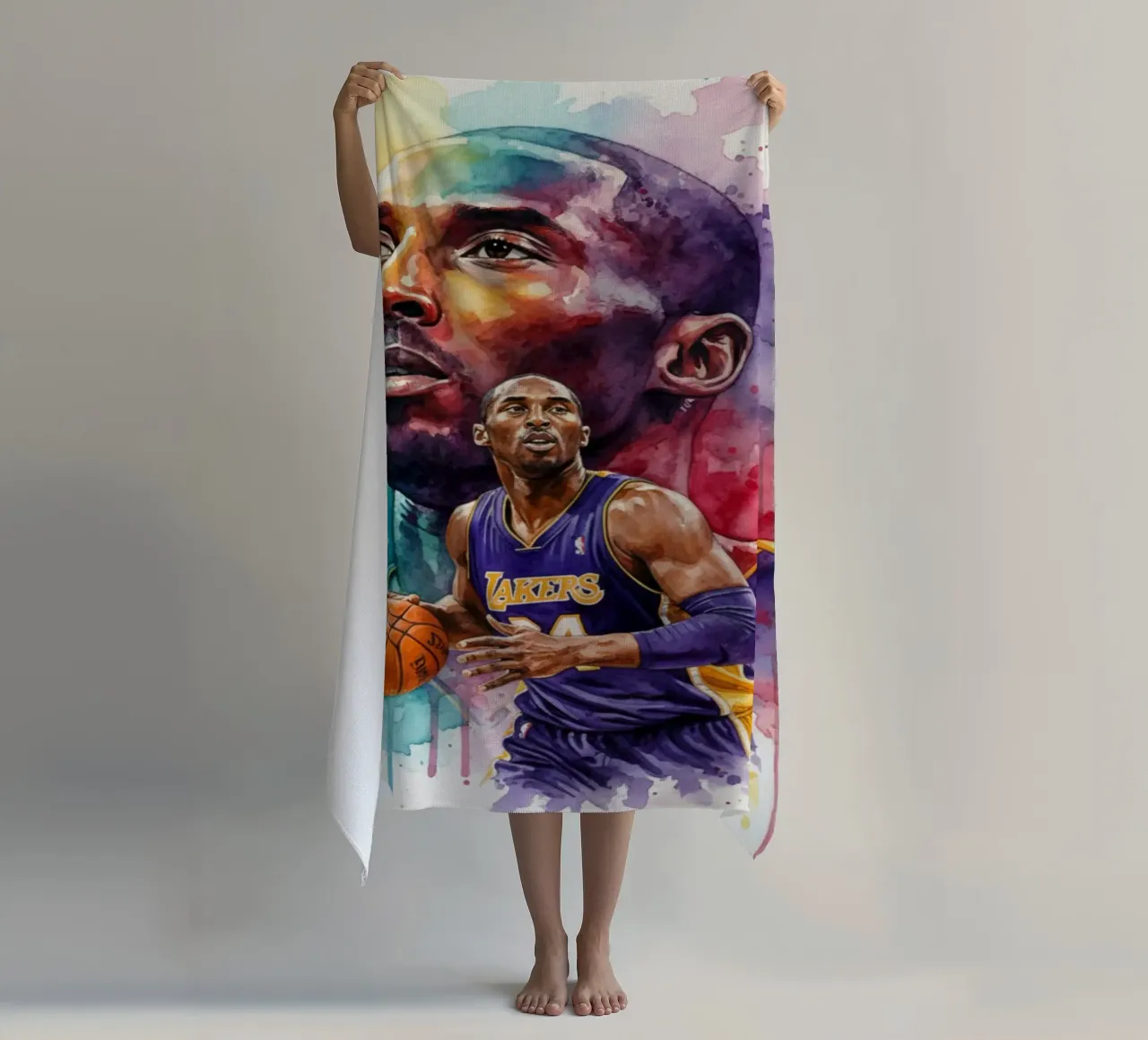 Kobe Bryant arte astratta colorata telo mare da Kalis