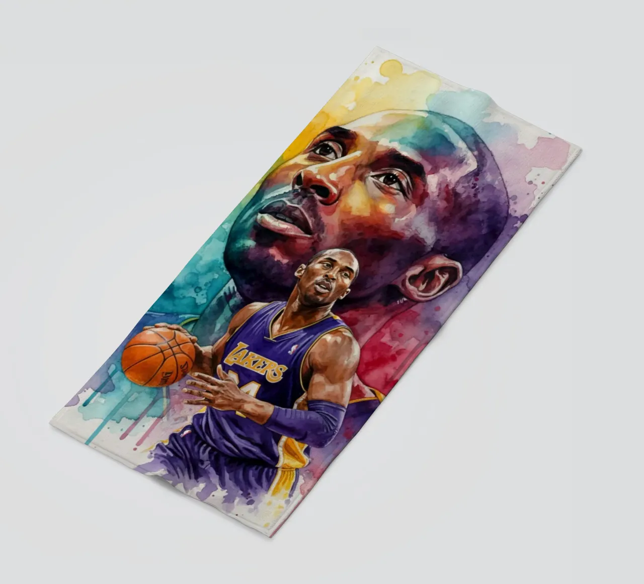Kobe Bryant arte astratta colorata telo mare da Kalis