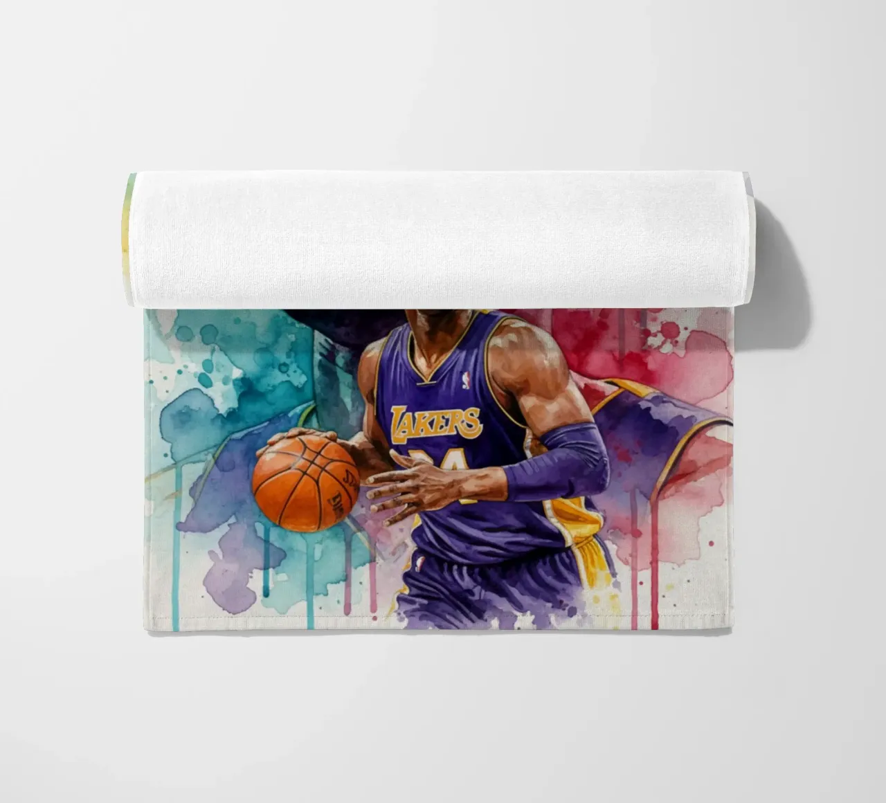 Kobe Bryant arte astratta colorata telo mare da Kalis
