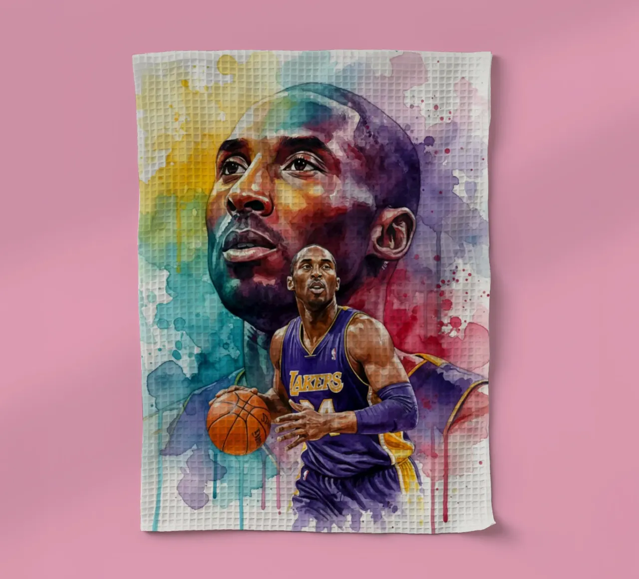Kobe Bryant arte astratta colorata canovaccio da cucina da Kalis