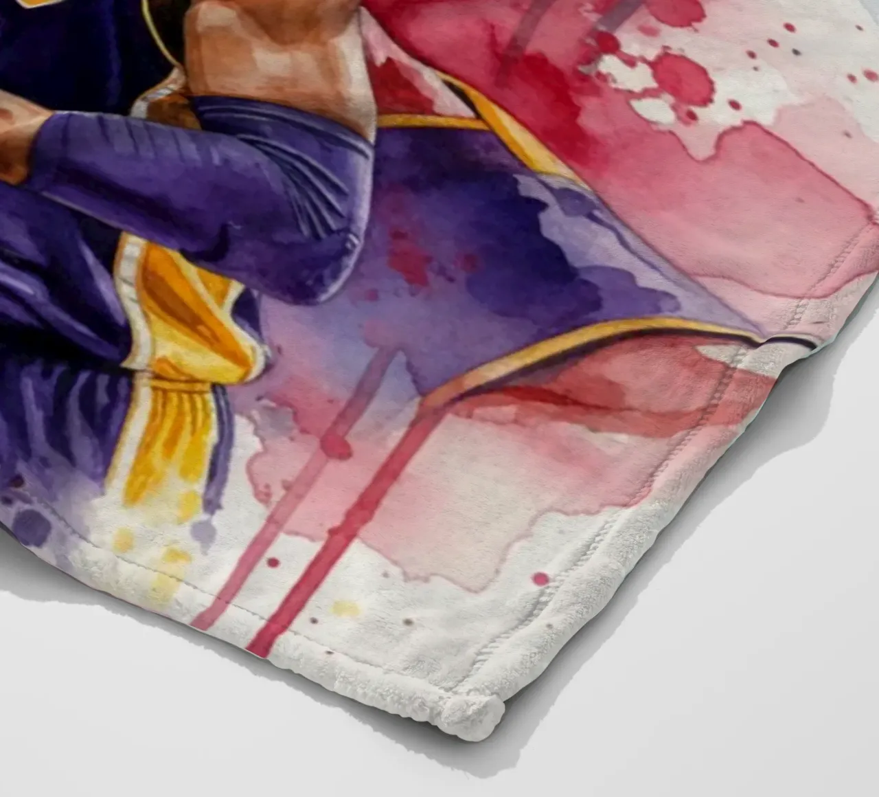 Kobe Bryant abstract colorful art fleece blanket by Kalis