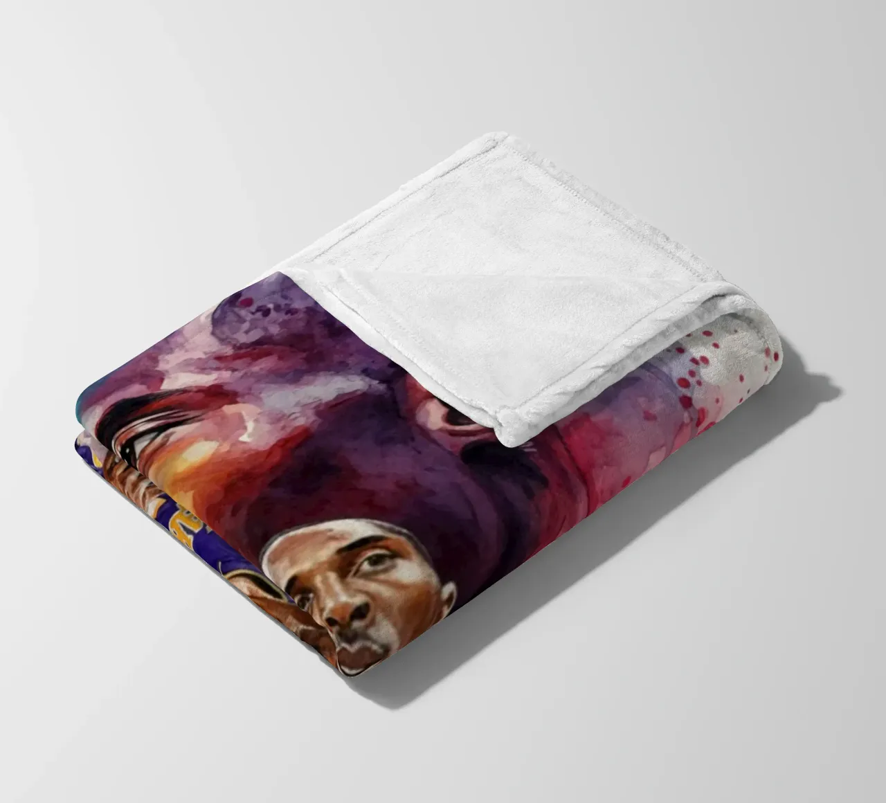Kobe Bryant abstract colorful art fleece blanket by Kalis