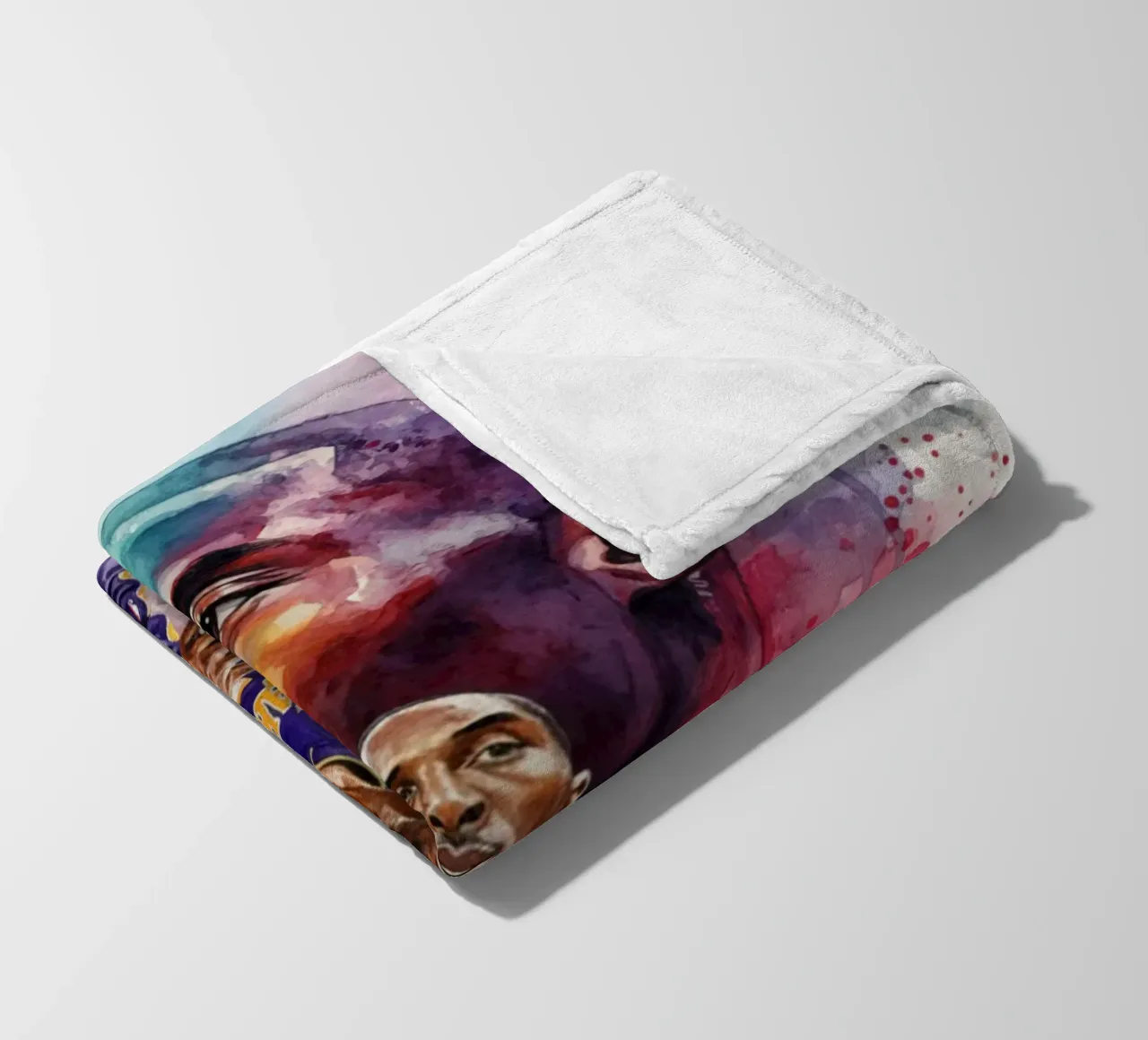 Kobe Bryant abstract colorful art fleece blanket by Kalis