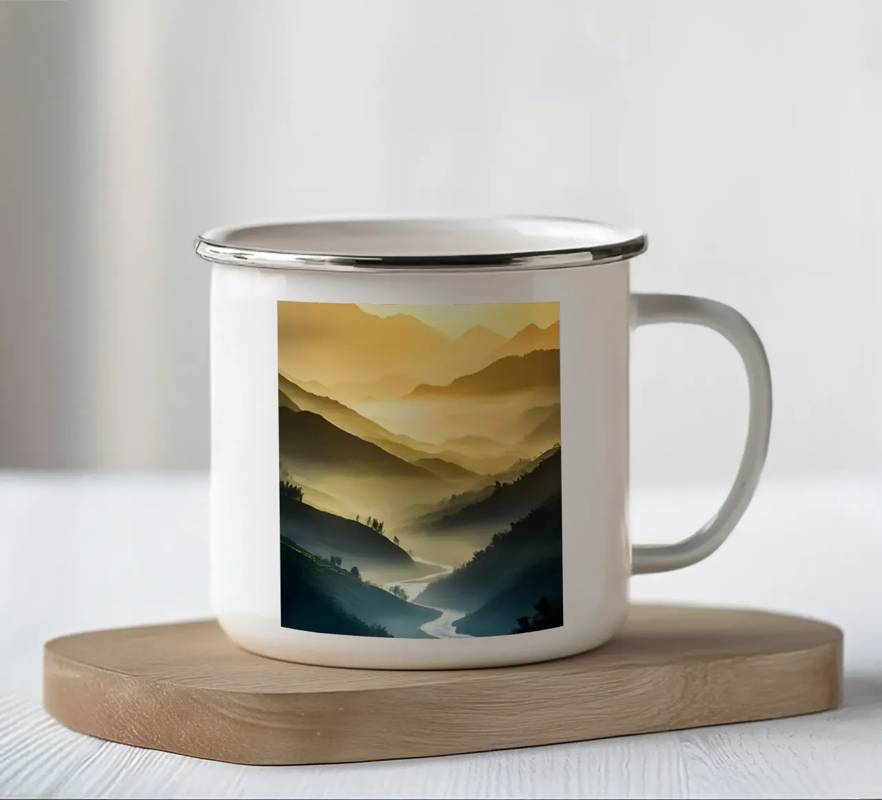 Luce tra gli strati tazza in smalto da luxi&lace