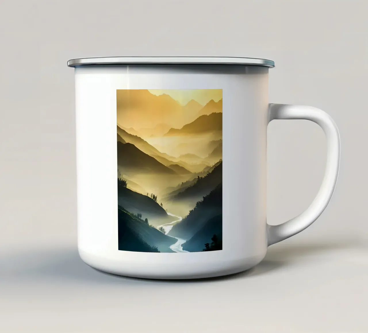 Luce tra gli strati tazza in smalto da luxi&lace