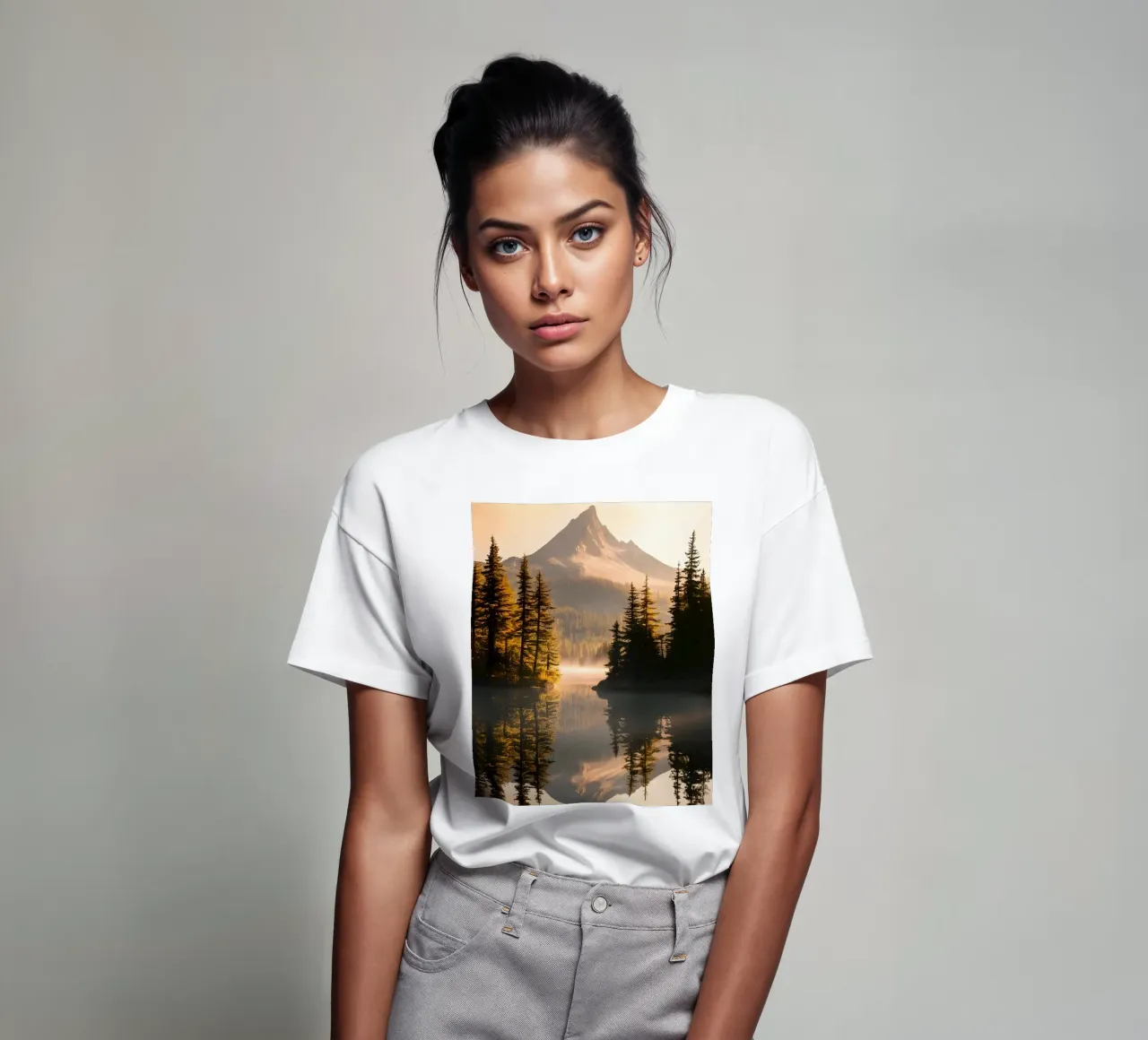 Riflesso di montagna e foresta t-shirt da luxi&lace