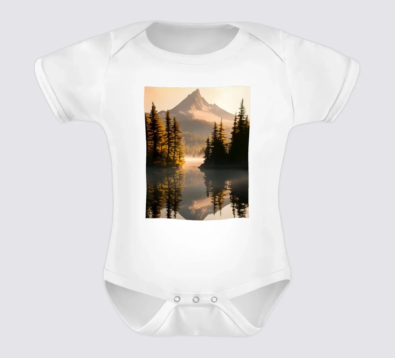 Riflesso di montagna e foresta body neonato maniche corte da luxi&lace