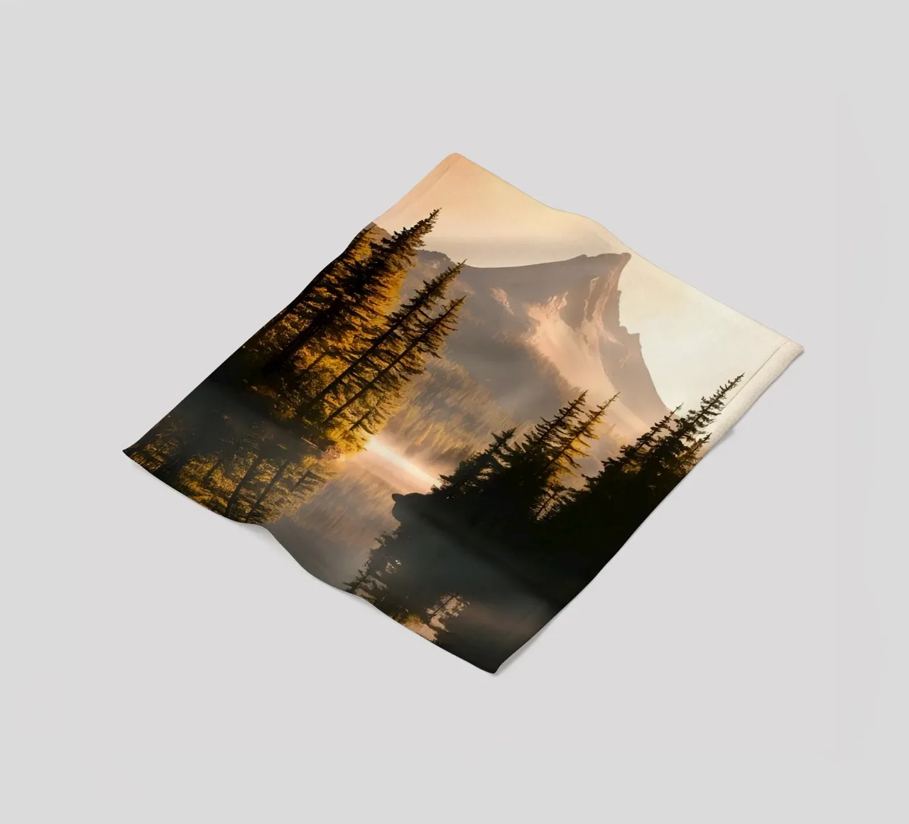 Riflesso di montagna e foresta coperta in pile da luxi&lace