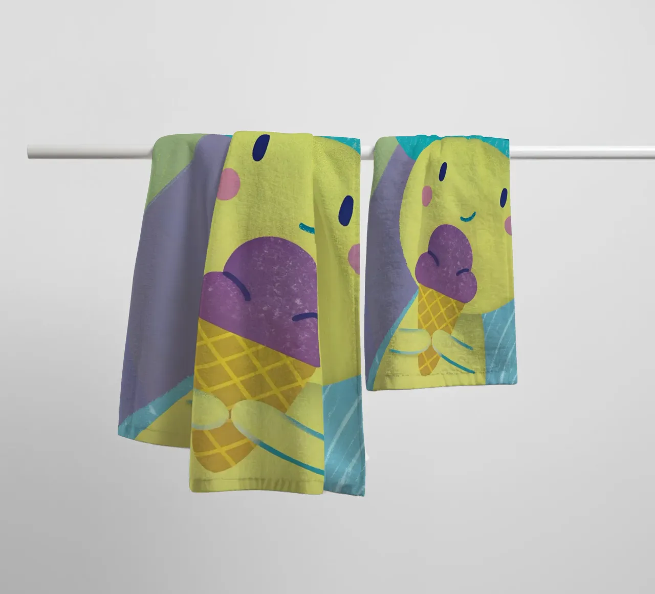 Enjoying Ice Cream in Summer towel by LOYAL SHOP