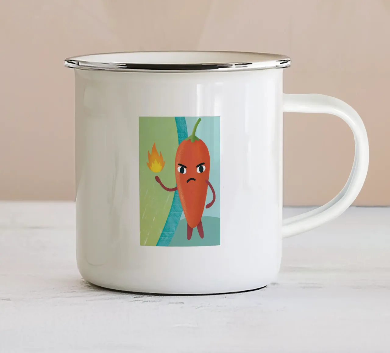 Peperoncini arrabbiati tazza in smalto da LOYAL SHOP