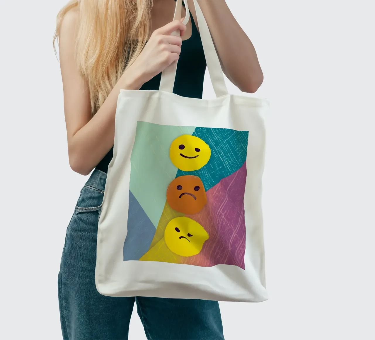 Espressioni di gioia, tristezza e delusione borsa in juta da LOYAL SHOP