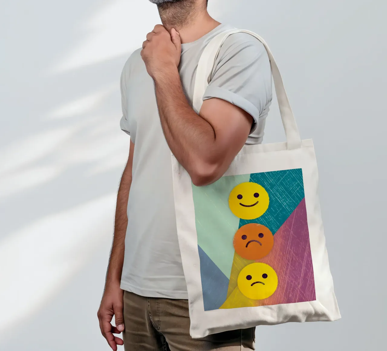 Espressioni di gioia, tristezza e delusione borsa in juta da LOYAL SHOP