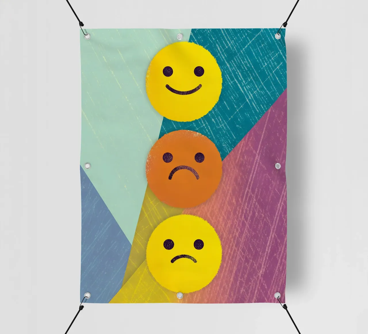 Espressioni di gioia, tristezza e delusione telo in pvc da LOYAL SHOP
