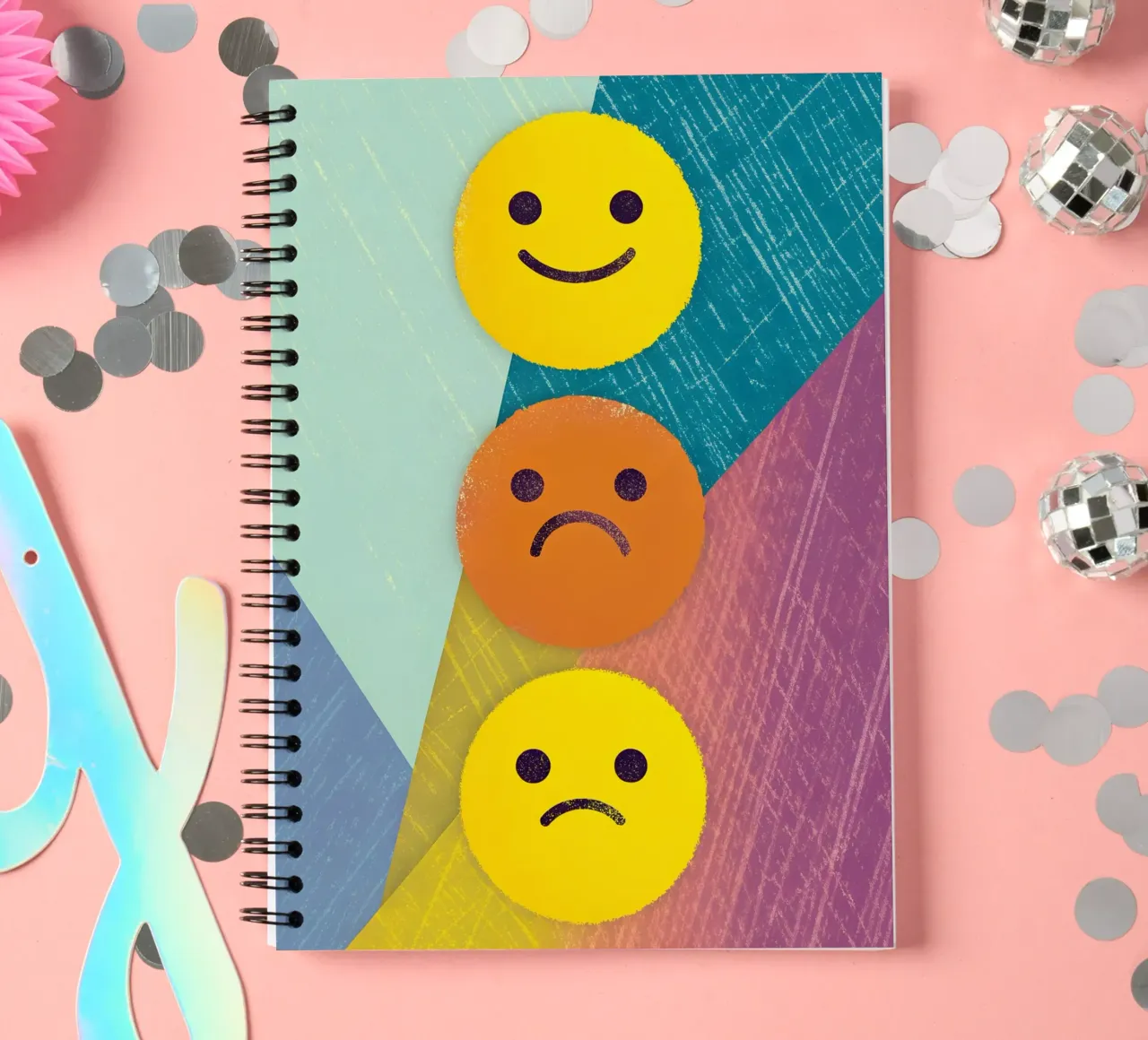 Expressions of joy, sadness and disappointment spiral notebook by LOYAL SHOP