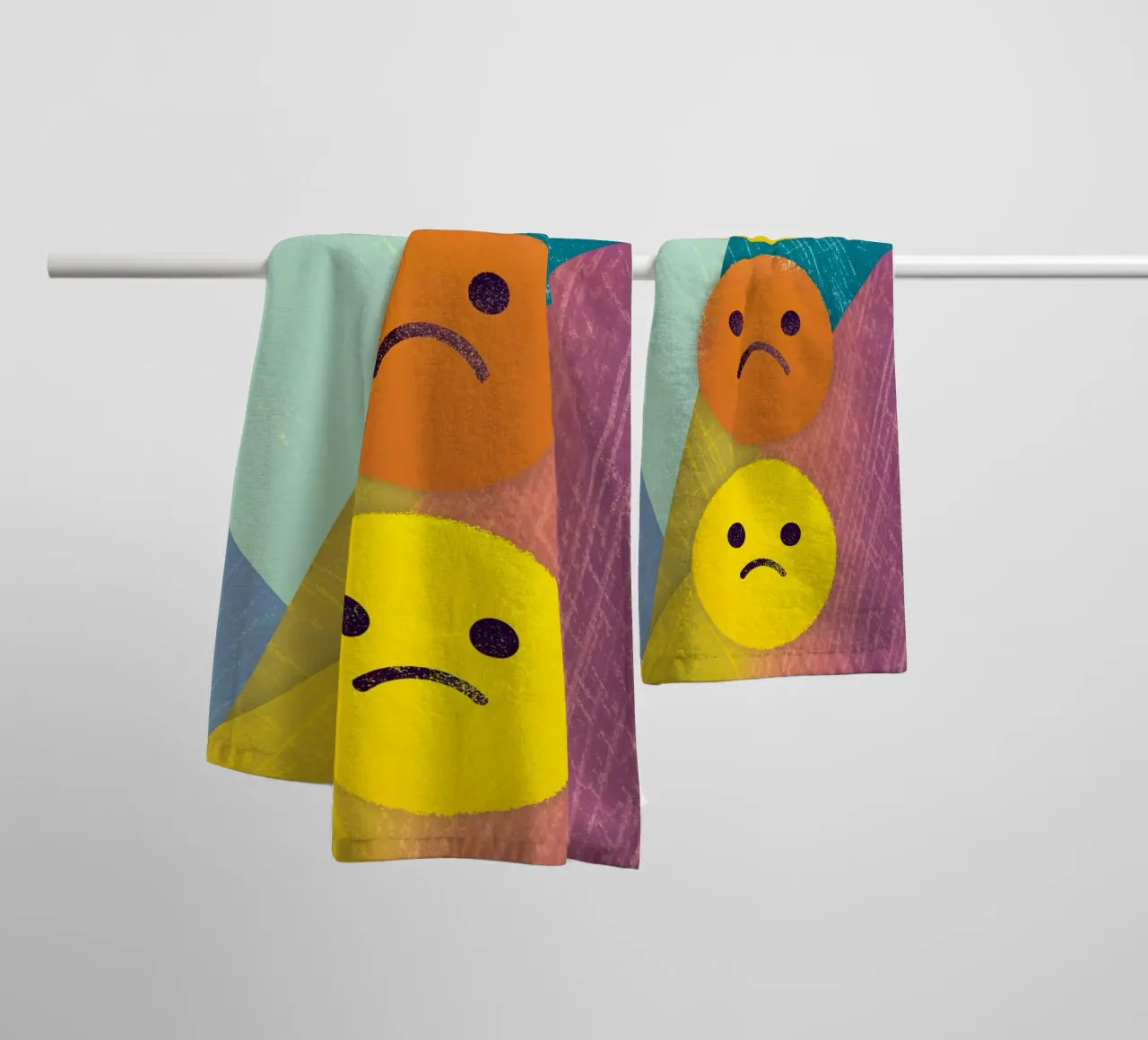 Expressions of joy, sadness and disappointment towel by LOYAL SHOP