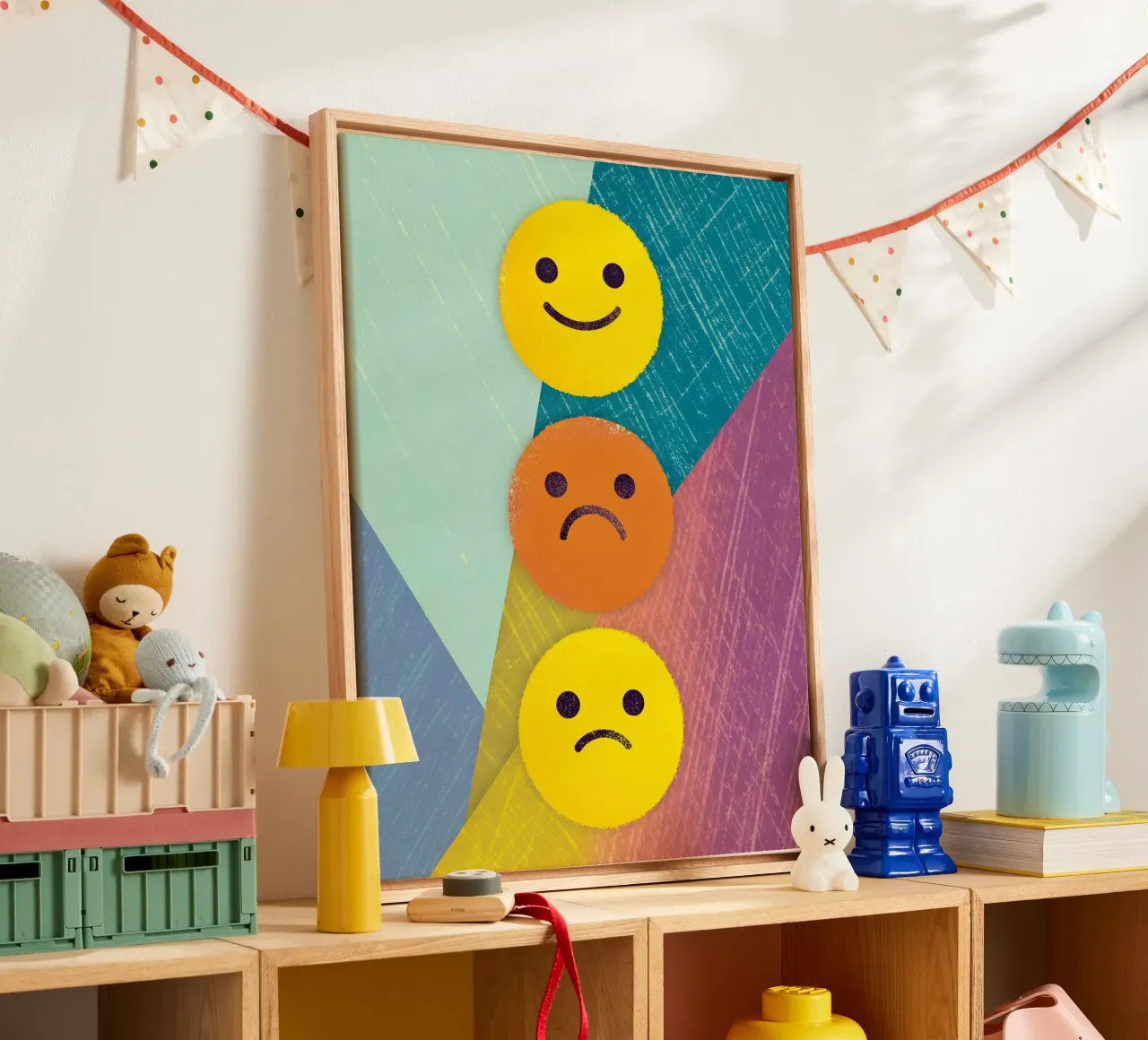 Espressioni di gioia, tristezza e delusione tela da LOYAL SHOP