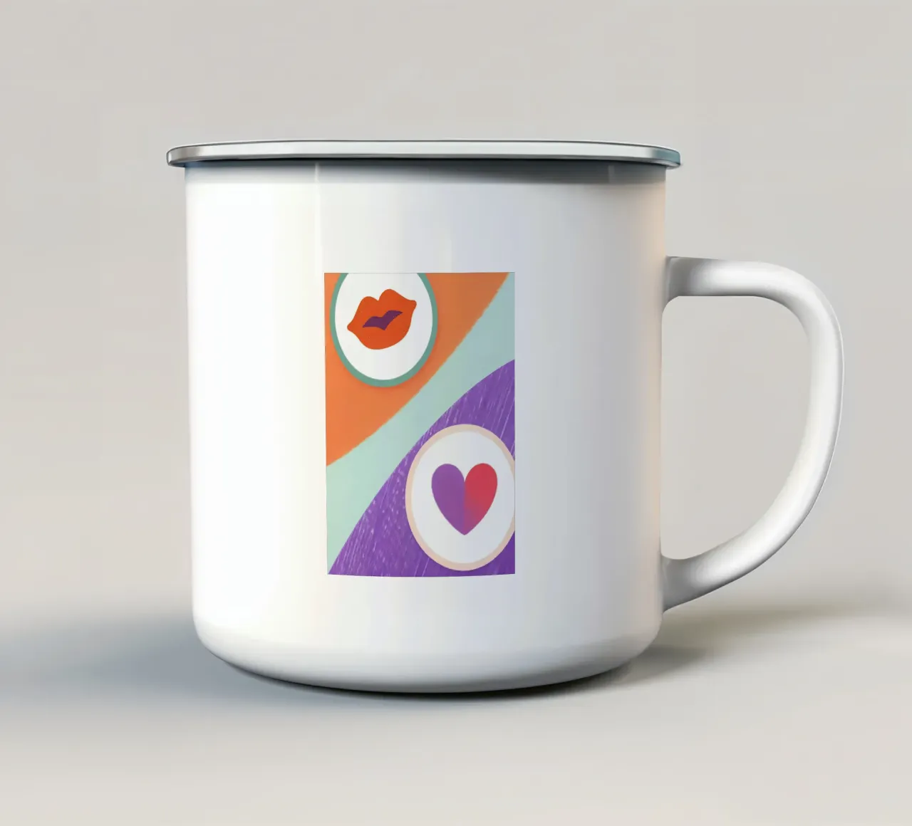 Icona Labbra Dolci e Cuore tazza in smalto da LOYAL SHOP