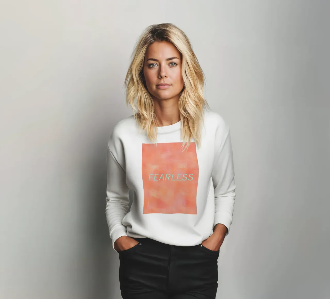 FEARLESS Orange Abstract Print sudadera de FABOArt