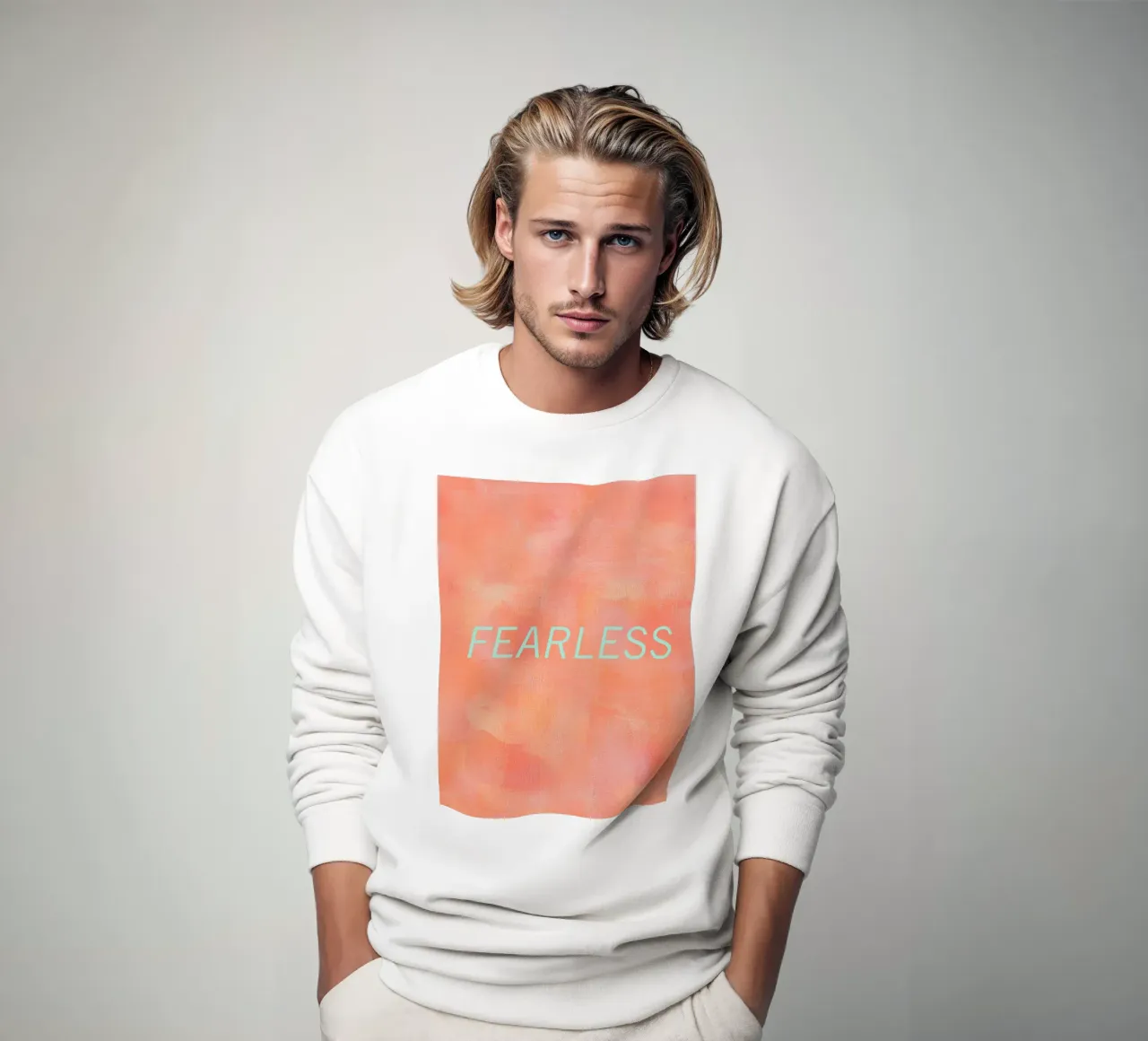 FEARLESS Orange Abstract Print sudadera de FABOArt