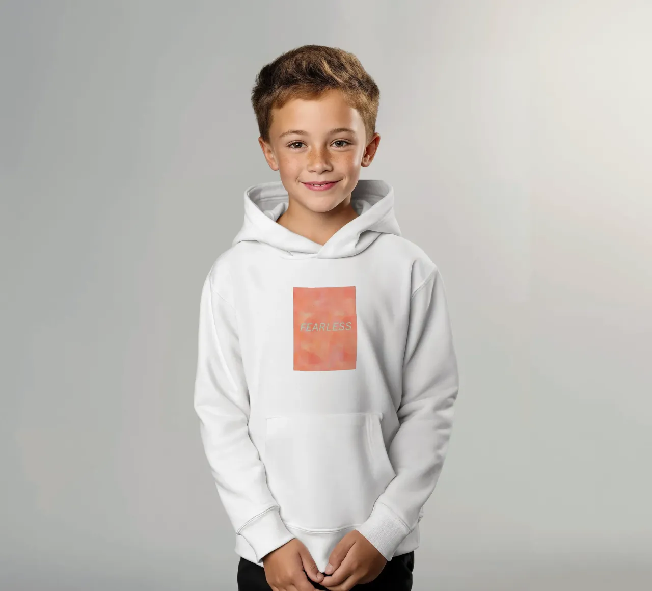 FEARLESS Orange Abstract Print felpa bambino con cappuccio da FABOArt