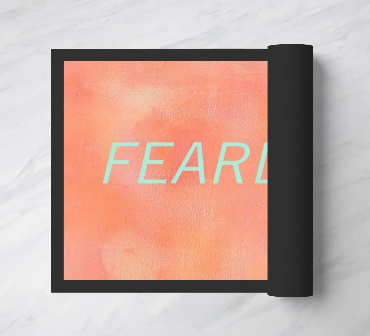 FEARLESS Orange Abstract Print doormat by FABOArt