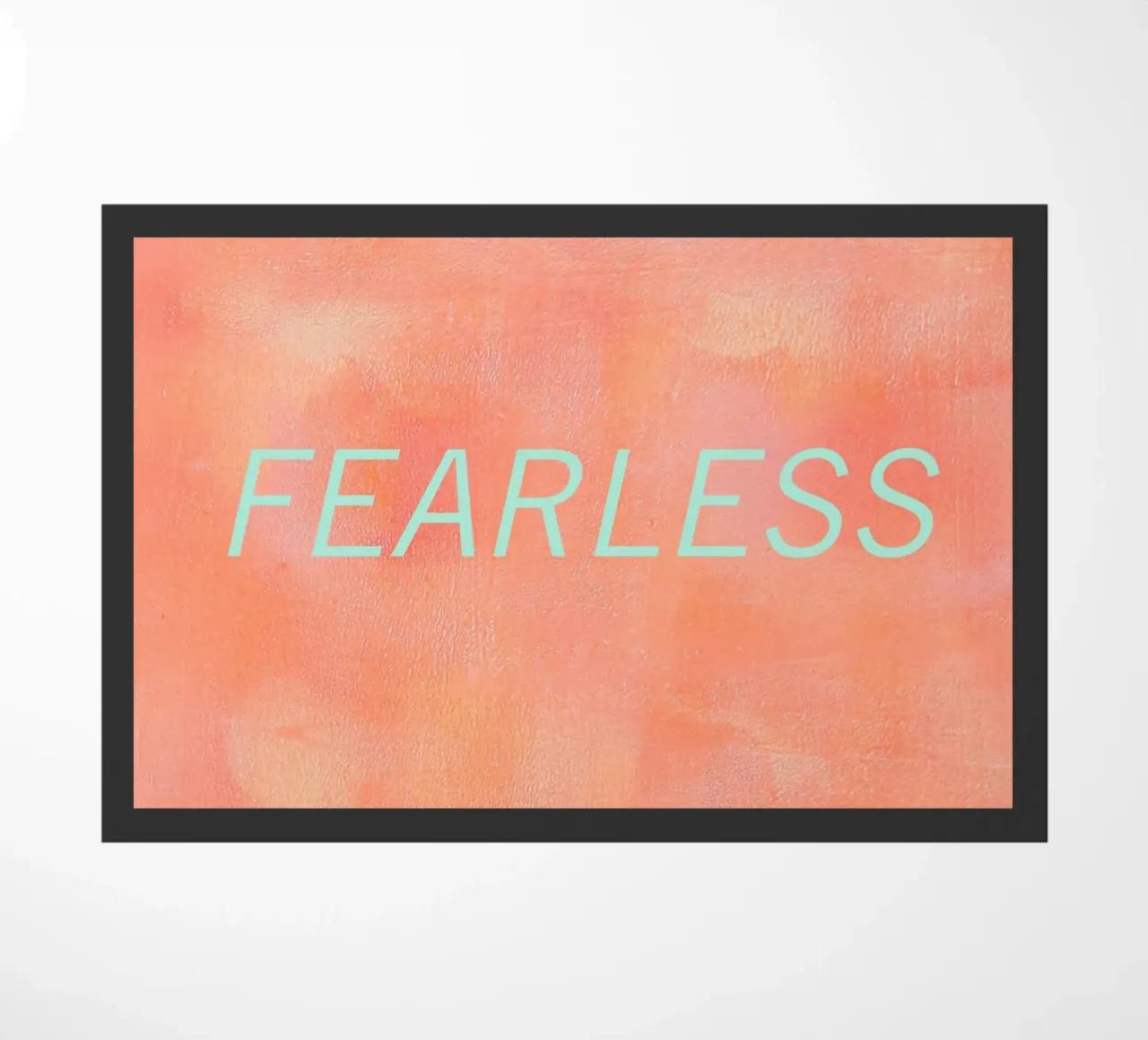 FEARLESS Orange Abstract Print doormat by FABOArt