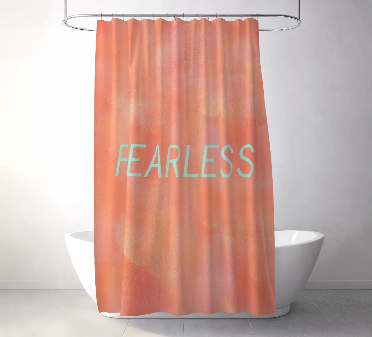 FEARLESS Orange Abstract Print Duschvorhang von FABOArt