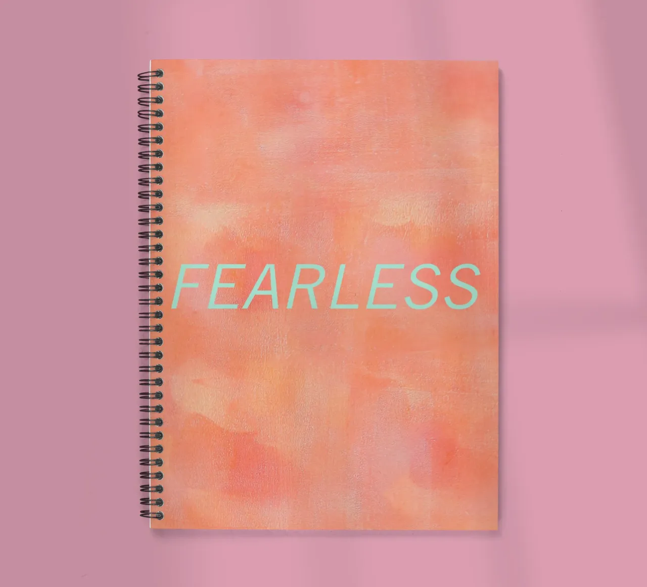 FEARLESS Orange Abstract Print spiral notebook by FABOArt
