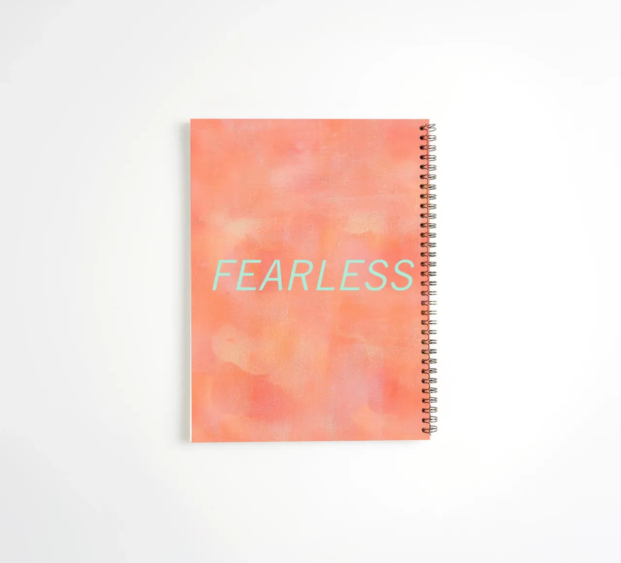 FEARLESS Orange Abstract Print spiral notebook by FABOArt