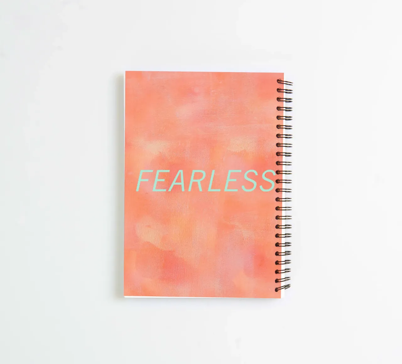 FEARLESS Orange Abstract Print spiral notebook by FABOArt