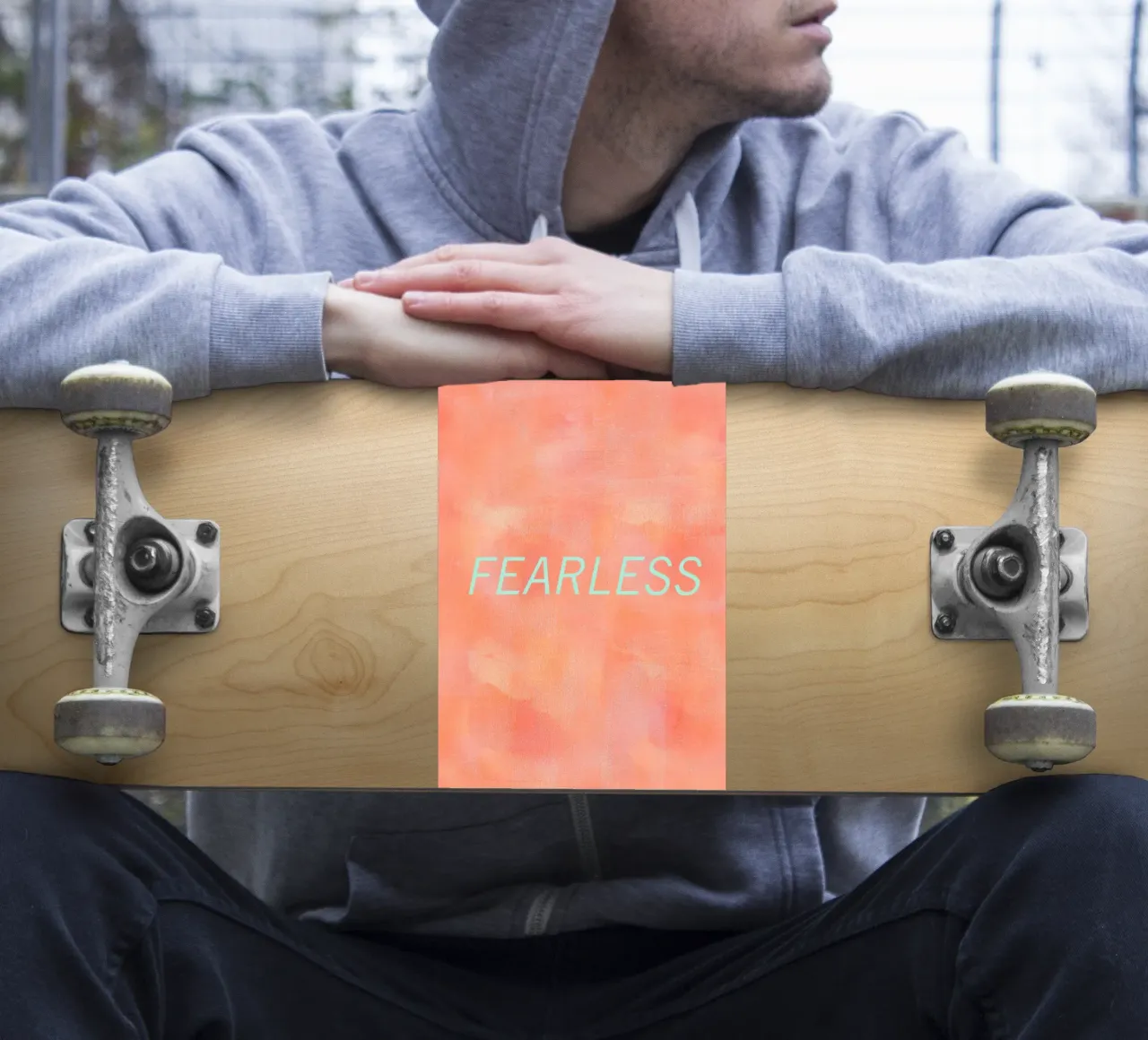 FEARLESS Orange Abstract Print adesivo da FABOArt