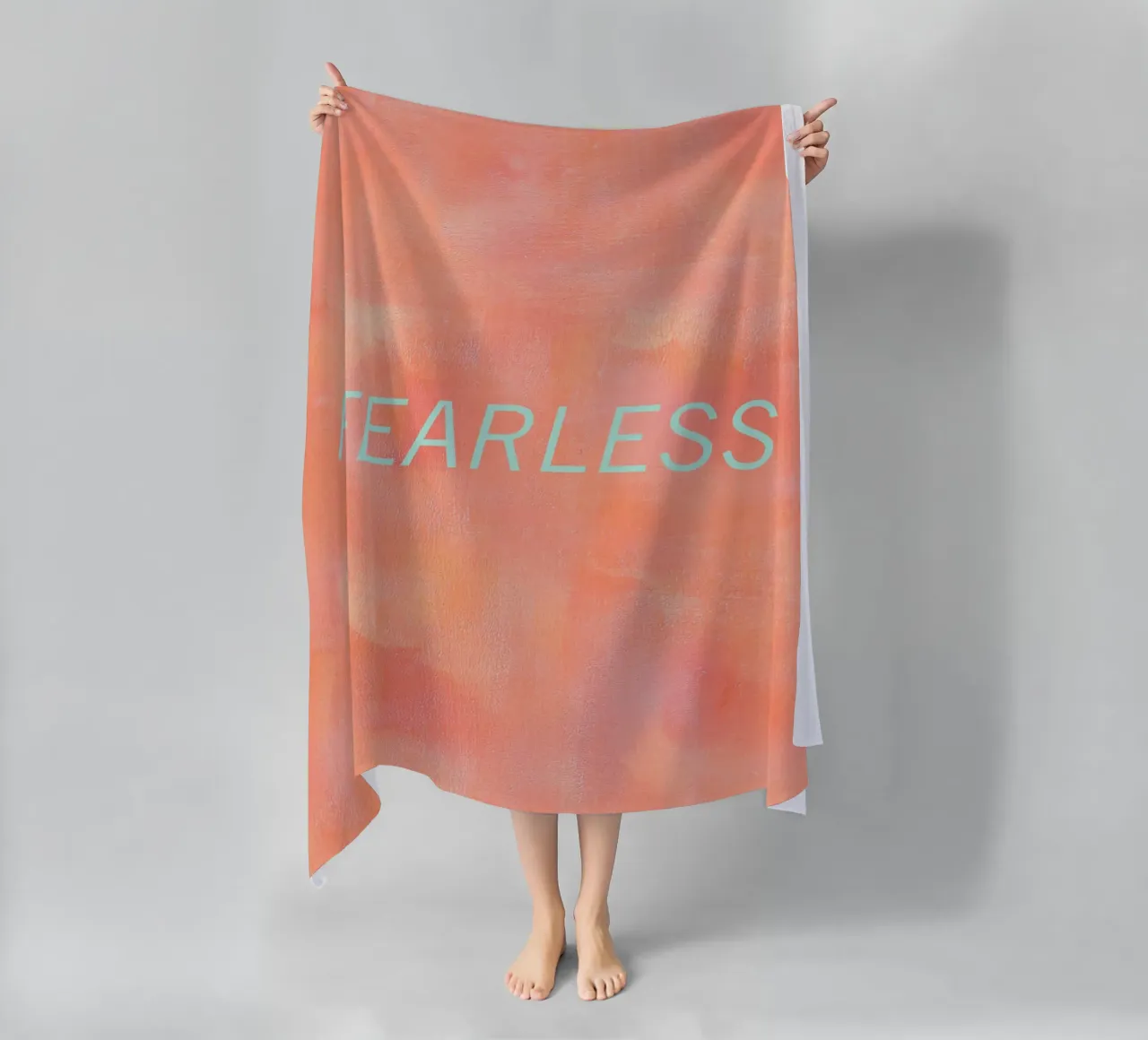 FEARLESS Orange Abstract Print strandhanddoek van FABOArt