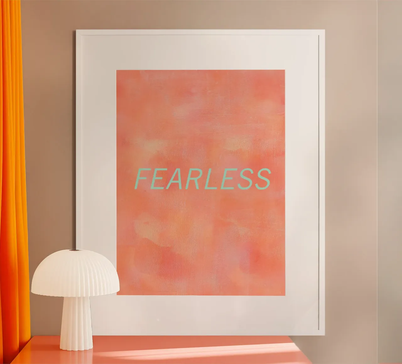 FEARLESS Orange Abstract Print Hahnemühle von FABOArt
