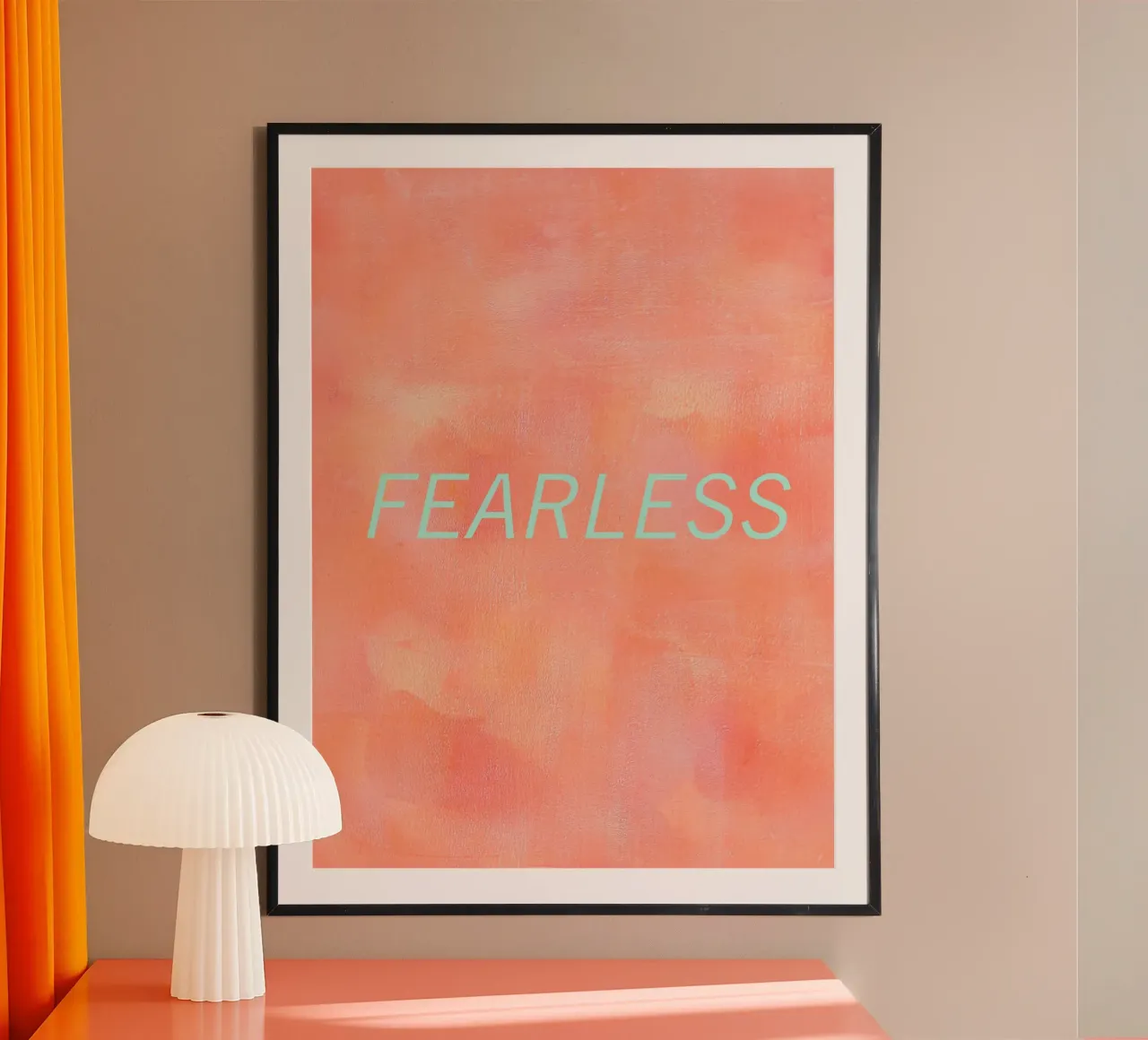 FEARLESS Orange Abstract Print Hahnemühle von FABOArt
