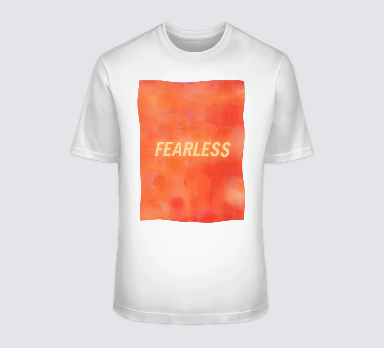 Stampa astratta arancione FEARLESS - Testo arancione t-shirt da FABOArt