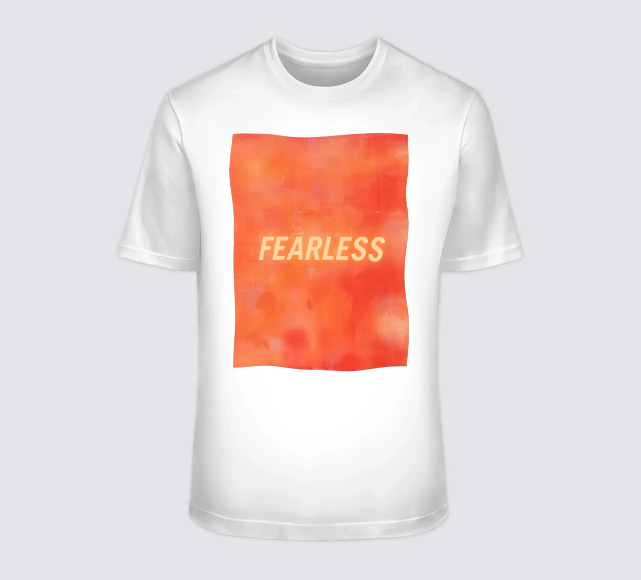 FEARLESS Orange Abstract Print - Orange Text t-shirt by FABOArt