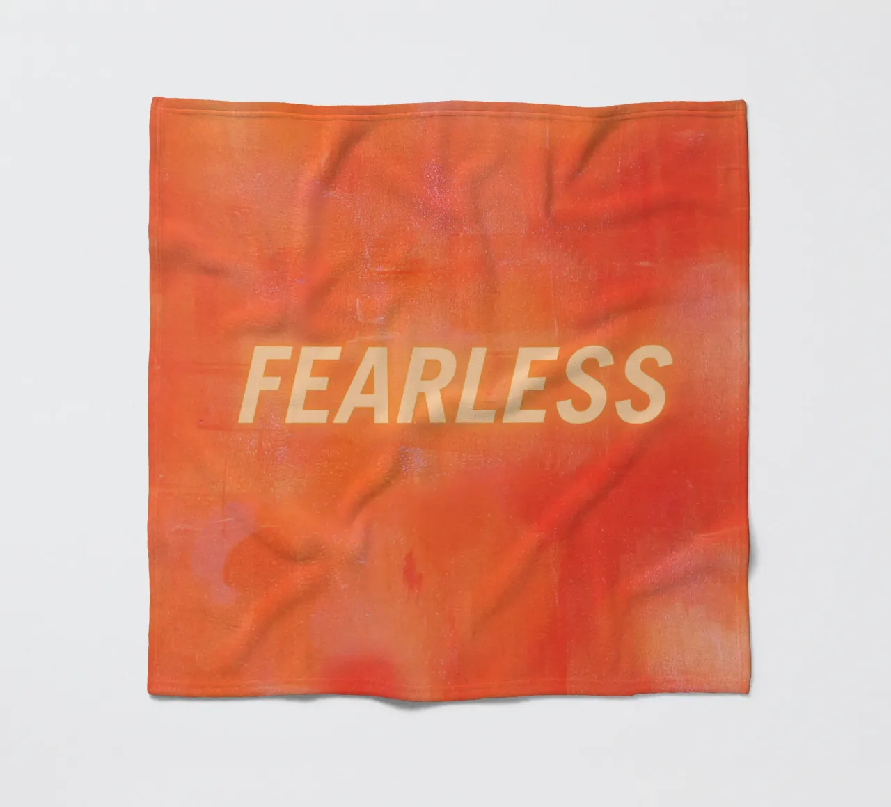 FEARLESS Orange Abstract Print - Orange Text fleece blanket by FABOArt