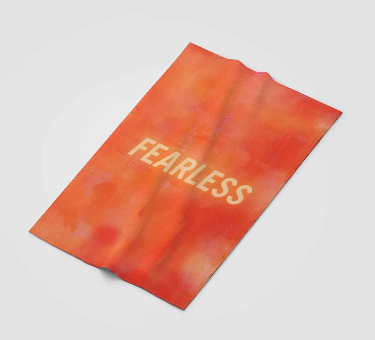 FEARLESS Orange Abstract Print - Orange Text fleece blanket by FABOArt