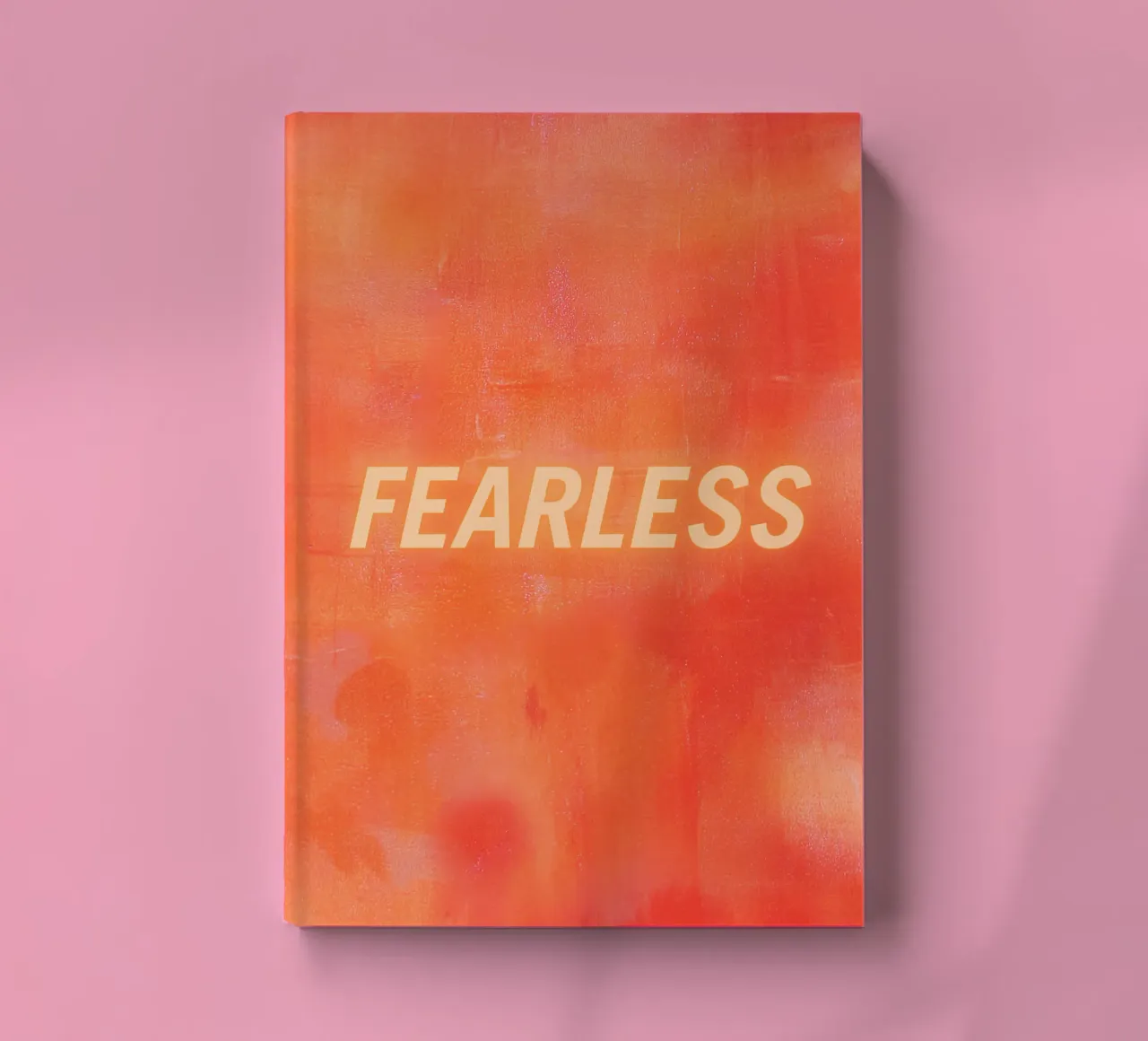 FEARLESS Orange Abstract Print - Texte orange carnet de notes de FABOArt