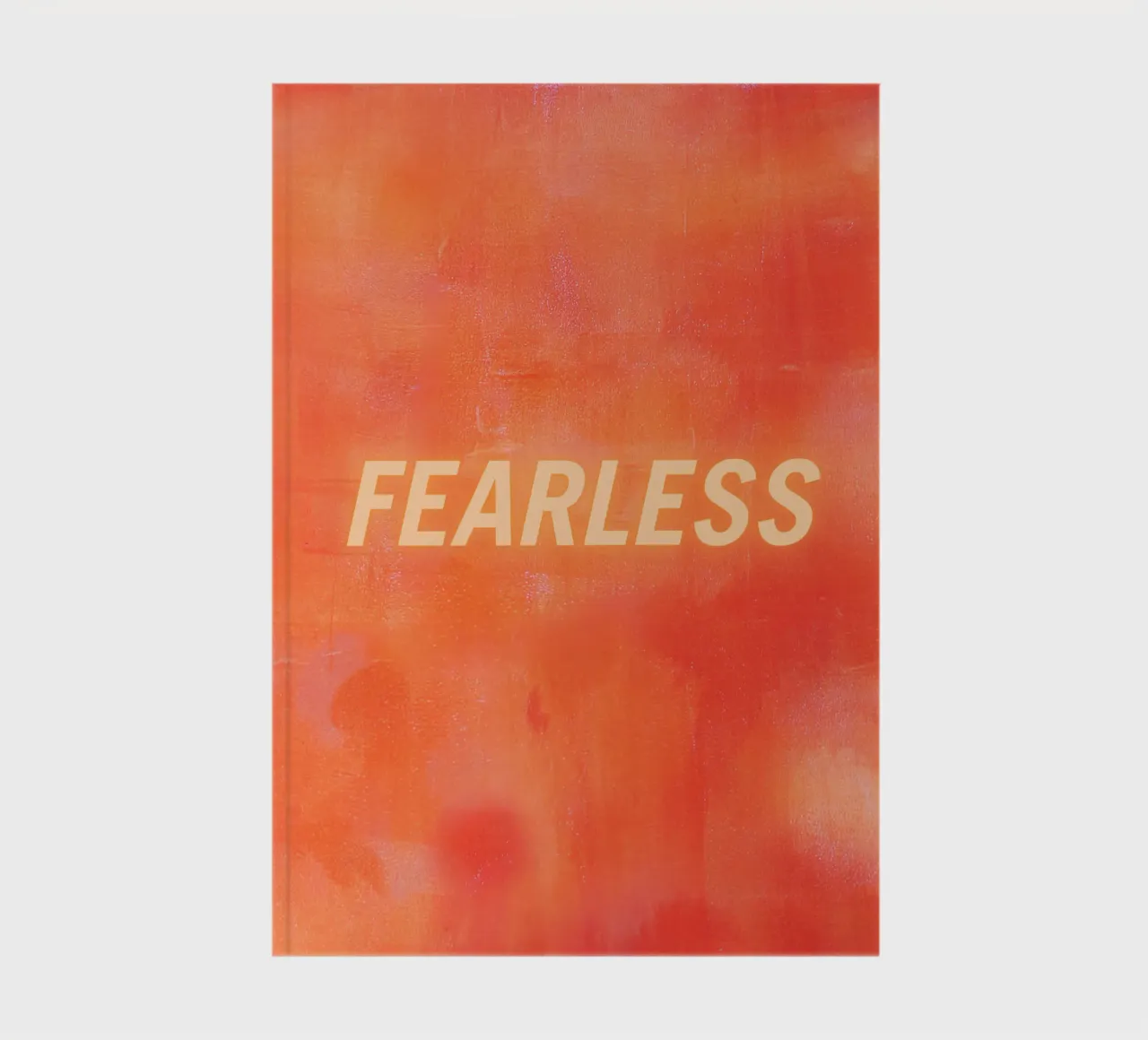 FEARLESS Orange Abstract Print - Texte orange carnet de notes de FABOArt