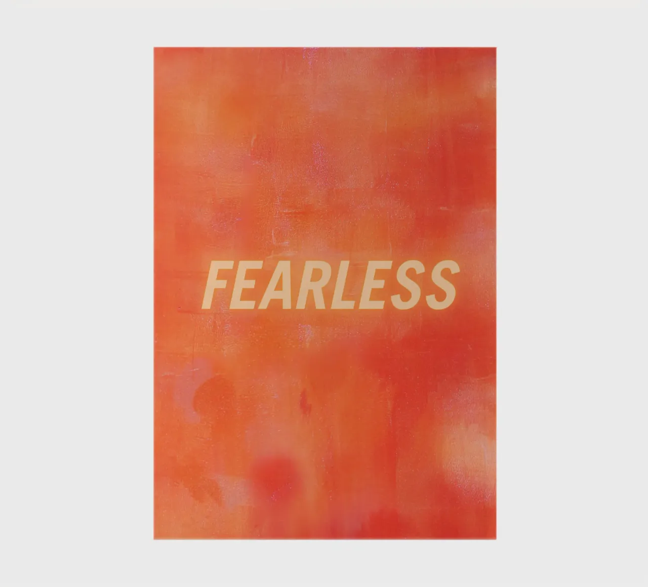 FEARLESS Orange Abstract Print - Texte orange carnet de notes de FABOArt