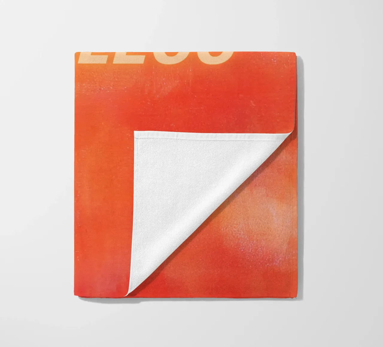 FEARLESS Orange Abstract Print - Orange Text beach towel by FABOArt