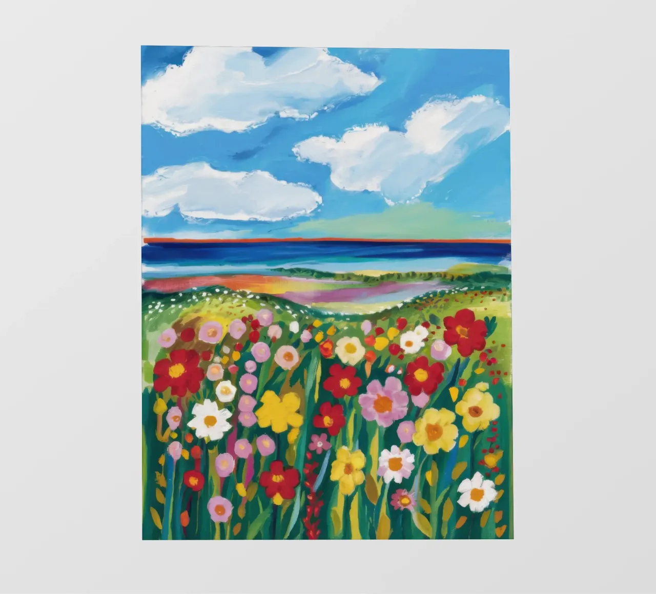 Prato di fiori selvatici in riva al mare telo in pvc da Solace Light