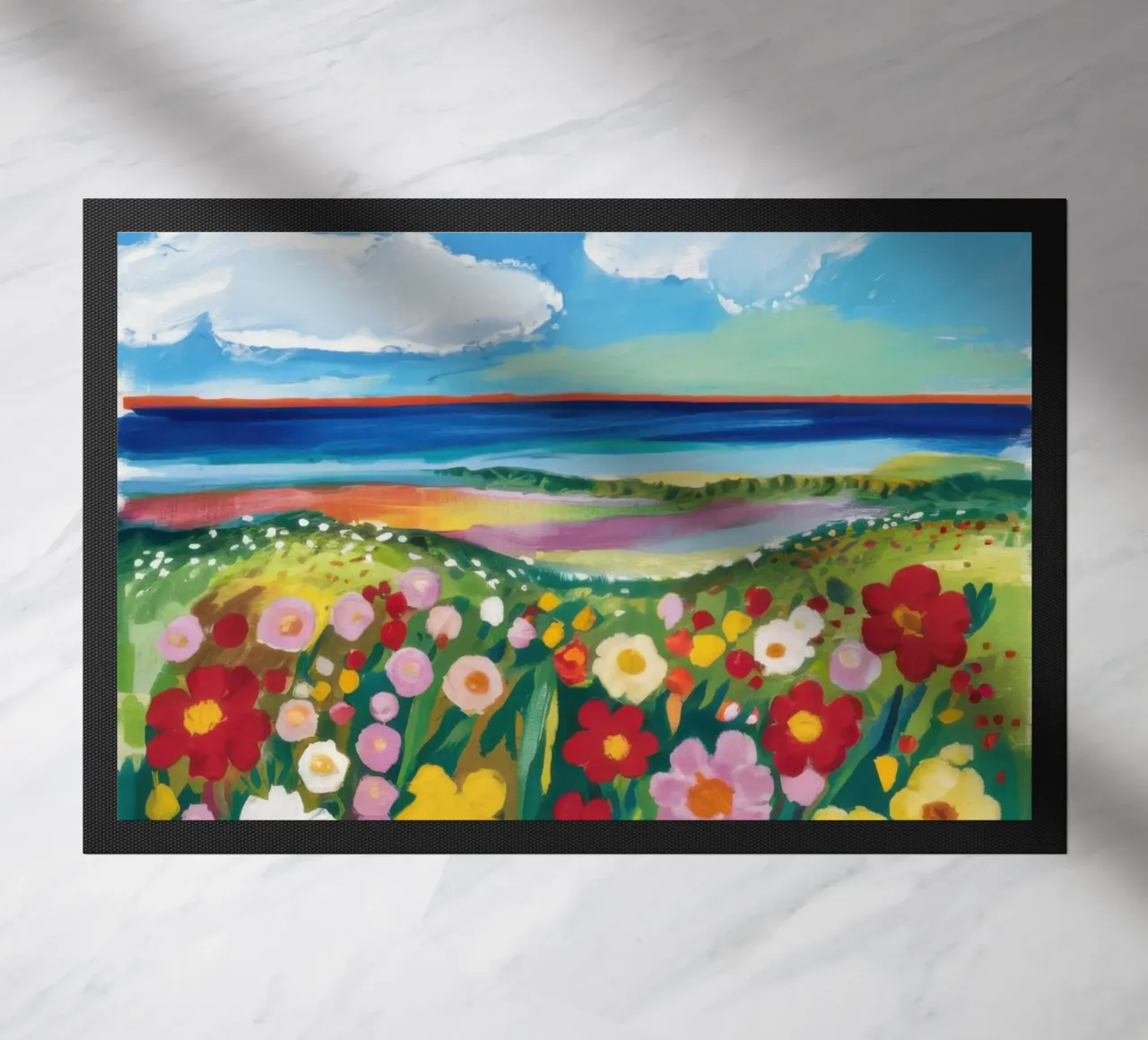 Prato di fiori selvatici in riva al mare zerbino da Solace Light