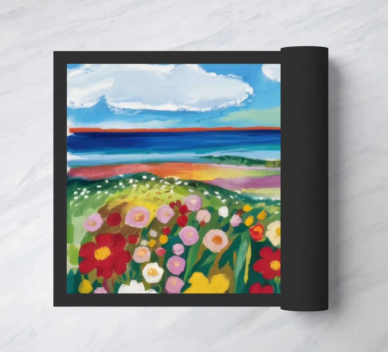 Prato di fiori selvatici in riva al mare zerbino da Solace Light