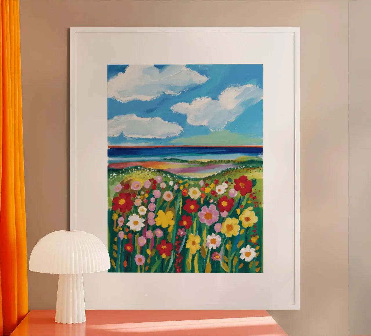 Prato di fiori selvatici in riva al mare carta hahnemühle da Solace Light