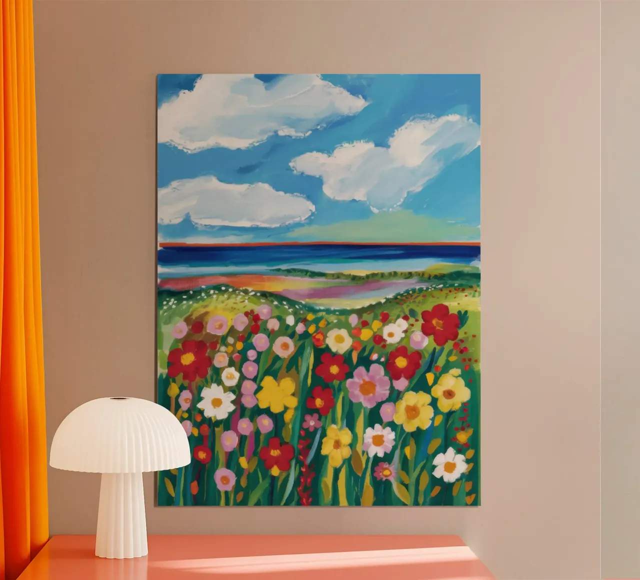 Prato di fiori selvatici in riva al mare carta hahnemühle da Solace Light