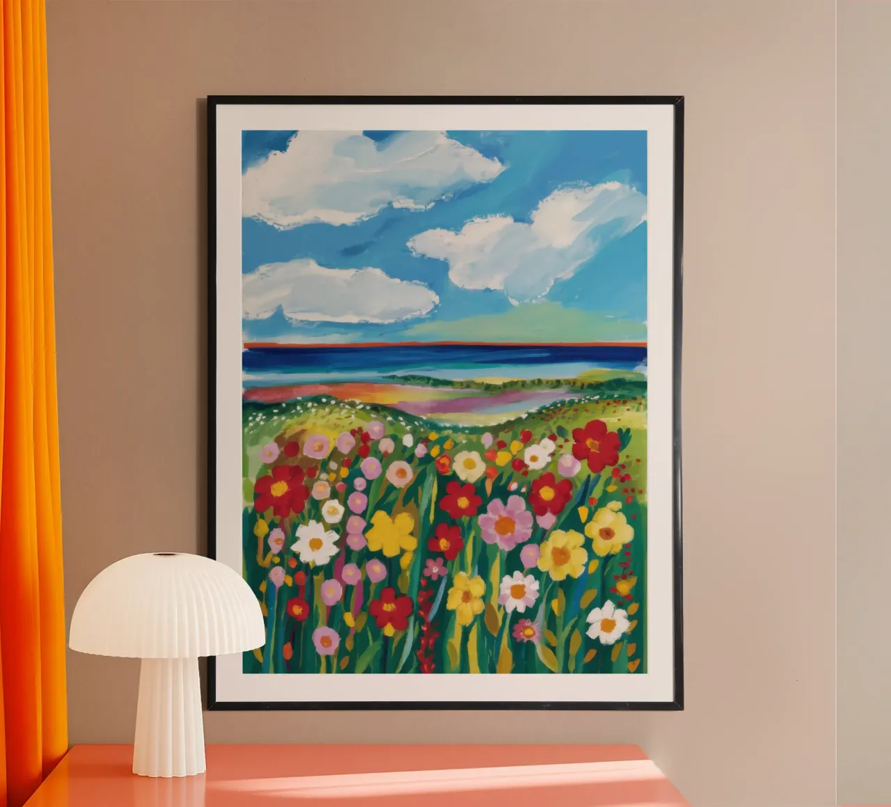 Prato di fiori selvatici in riva al mare carta hahnemühle da Solace Light